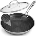 12 Inch Hybrid Non Stick Frying Pan Set Skillet with Matching Lid