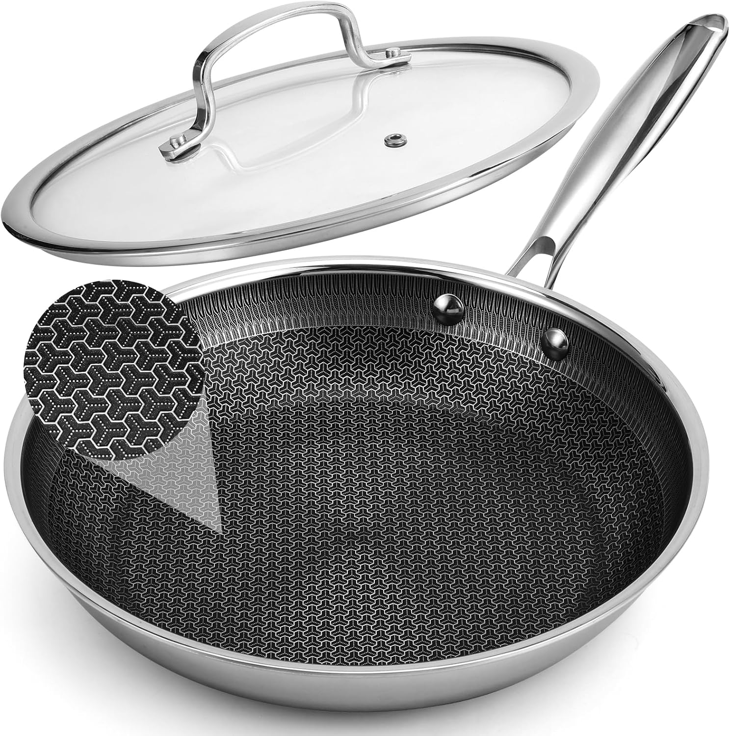 12 Inch Hybrid Non Stick Frying Pan Set for Healthy Cooking