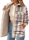 Zeagoo Womens Flannel Fleece Lined Shacket - Cozy Plaid Layering