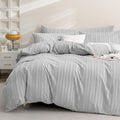 JELLYMONI Twin Size Duvet Cover Set in Light Grey - 3PCS