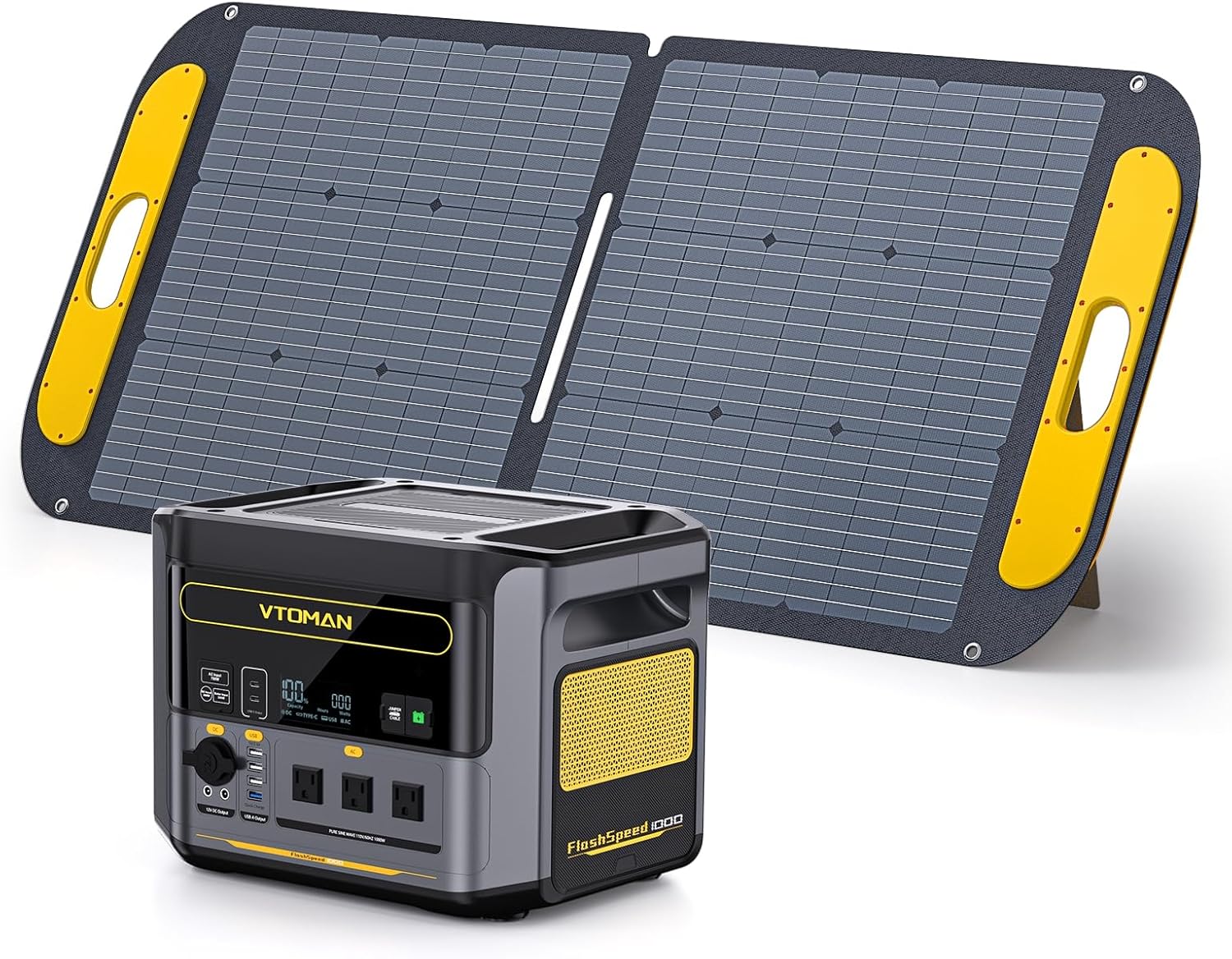 FlashSpeed 1000 Portable Power Station with Solar Panel