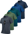 ZITY 5 Pack Polo Shirts for Men - Comfortable, Quick-Dry Staples
