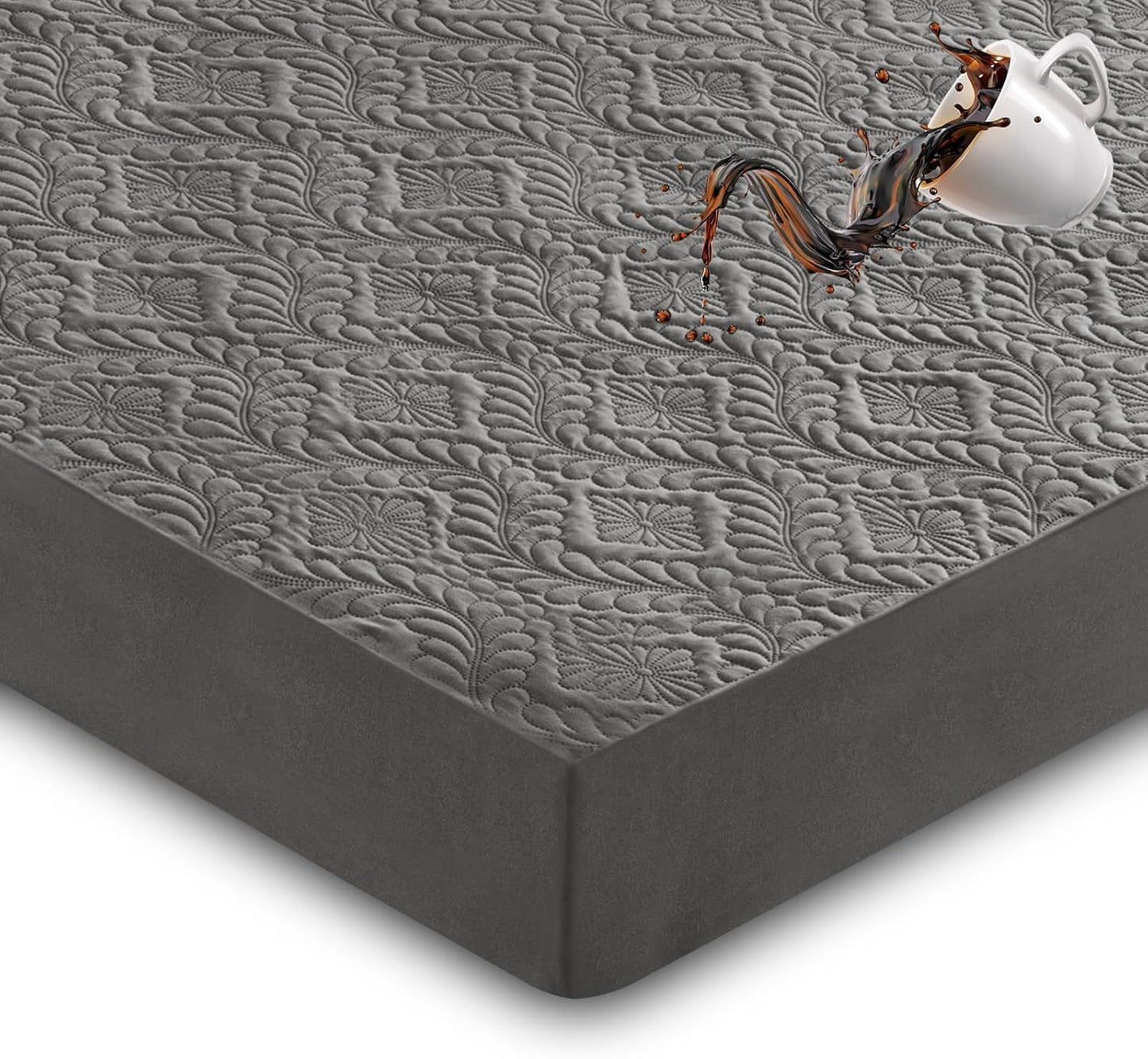 Sufdari King Quilted Waterproof Mattress Cover for Deep Pocket