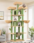 Big Cactus 80in Cat Tower for Multiple Cats - Tall Multi-Level Tower