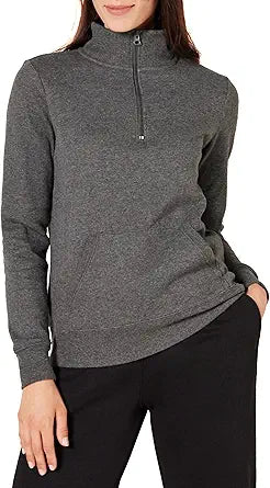 Women's Long-Sleeve Fleece Quarter-Zip Top for Comfort and Style
