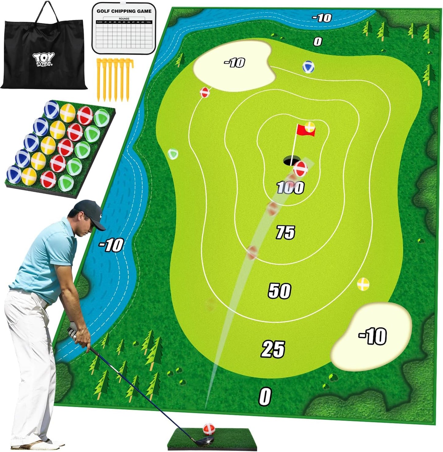 Golf Game Training Mat for Family Fun