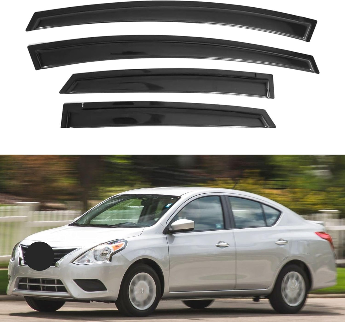 IG Window Visor for Nissan Versa Sedan 2012-2019, Durable Rain Guard