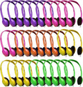 30 Pack Bulk Headphones for Kids Multi Color Headphones for School
