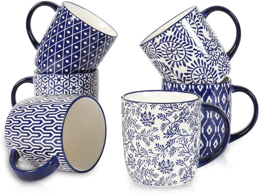 Elegant 10 oz Coffee Mugs Set of 6 for Stylish Drinking