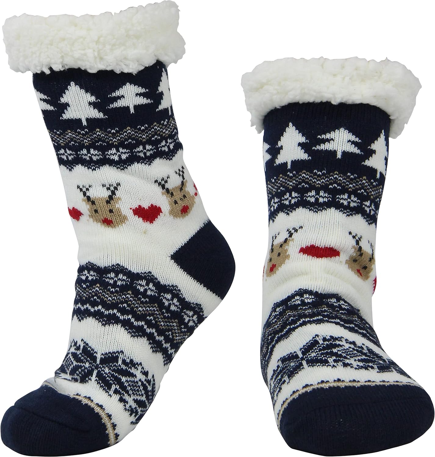 BenSorts Women Winter Thick Slipper Socks with Grippers for Comfort