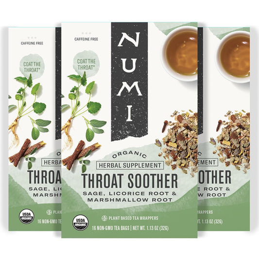 Numi Organic Throat Soother Tea for Cold Relief - 16 Bags