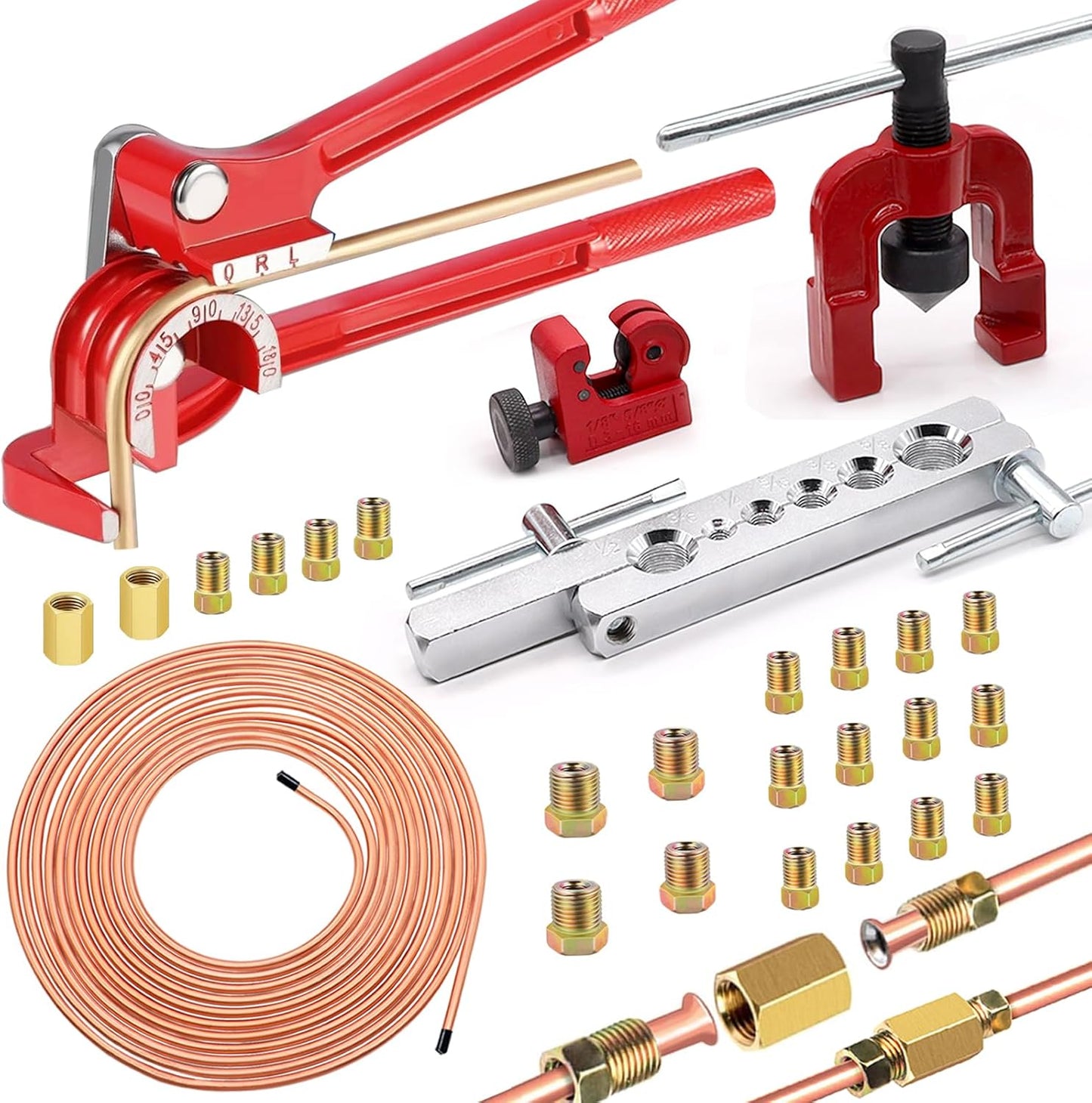 smseace 26Pack 1/4 Inch Brake Line Kit for Easy Installation