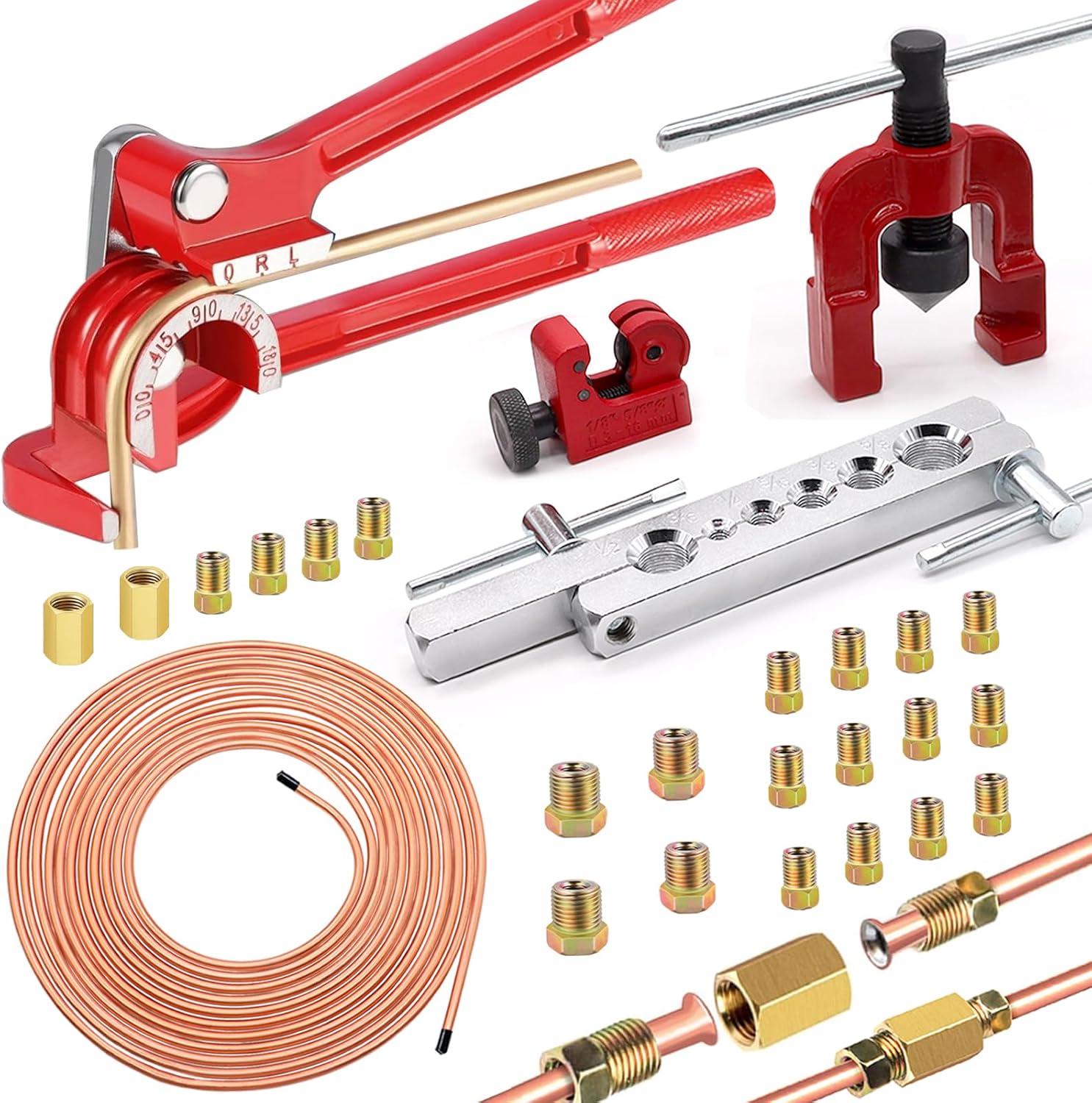 smseace 26Pack 1/4 Inch Brake Line Kit for Easy Installation