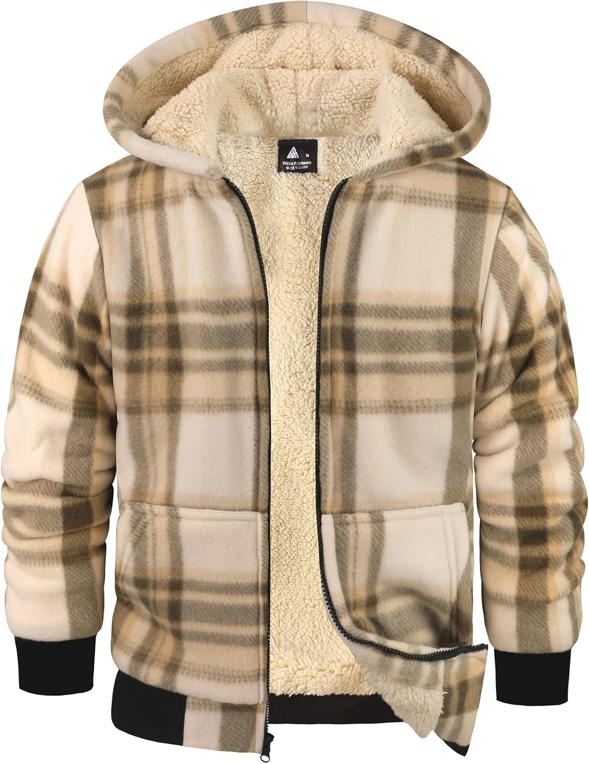 GEEK LIGHTING Boys Flannel Jacket with Sherpa Lining for Winter