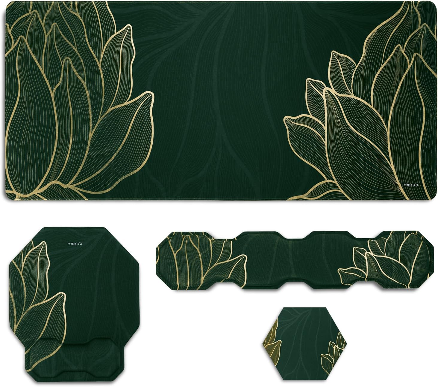 MOSISO Golden Leaf Set: Ergonomic Support & Style