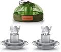 Stainless Steel Messware Kit for 2 or 4 - Polished Camp Dishes