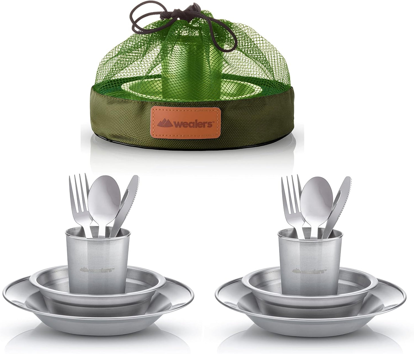 Unique Complete Messware Kit Polished Stainless Steel Dishes Set