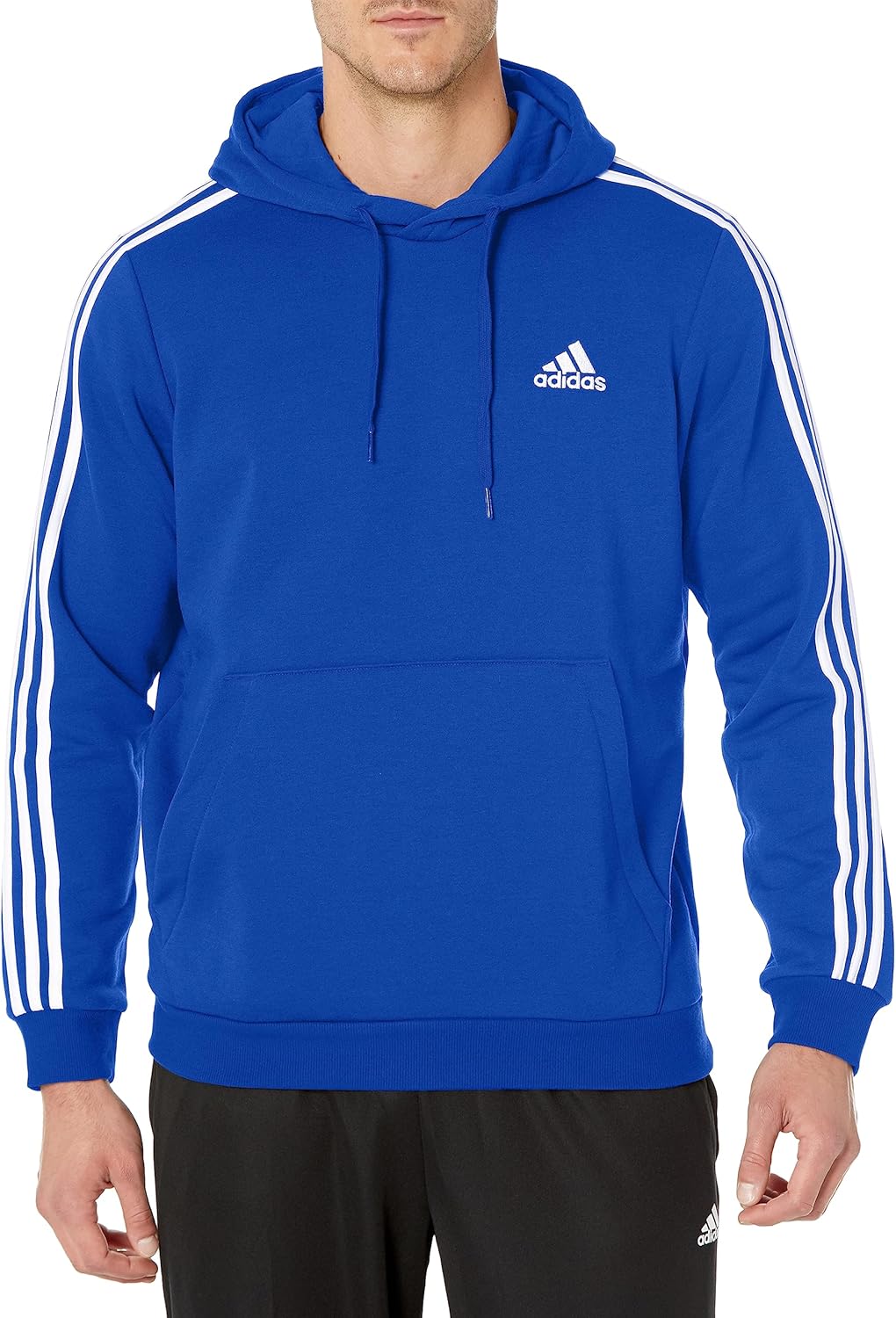 adidas Mens Essentials Fleece Striped Hoodie for Comfort