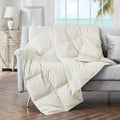 Soft Feather Down Throw Blanket 50in x 70in Ivory - Lightweight