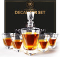 Whiskey Decanter Set for Men with 4 Glasses - Crystal Clear Decanter