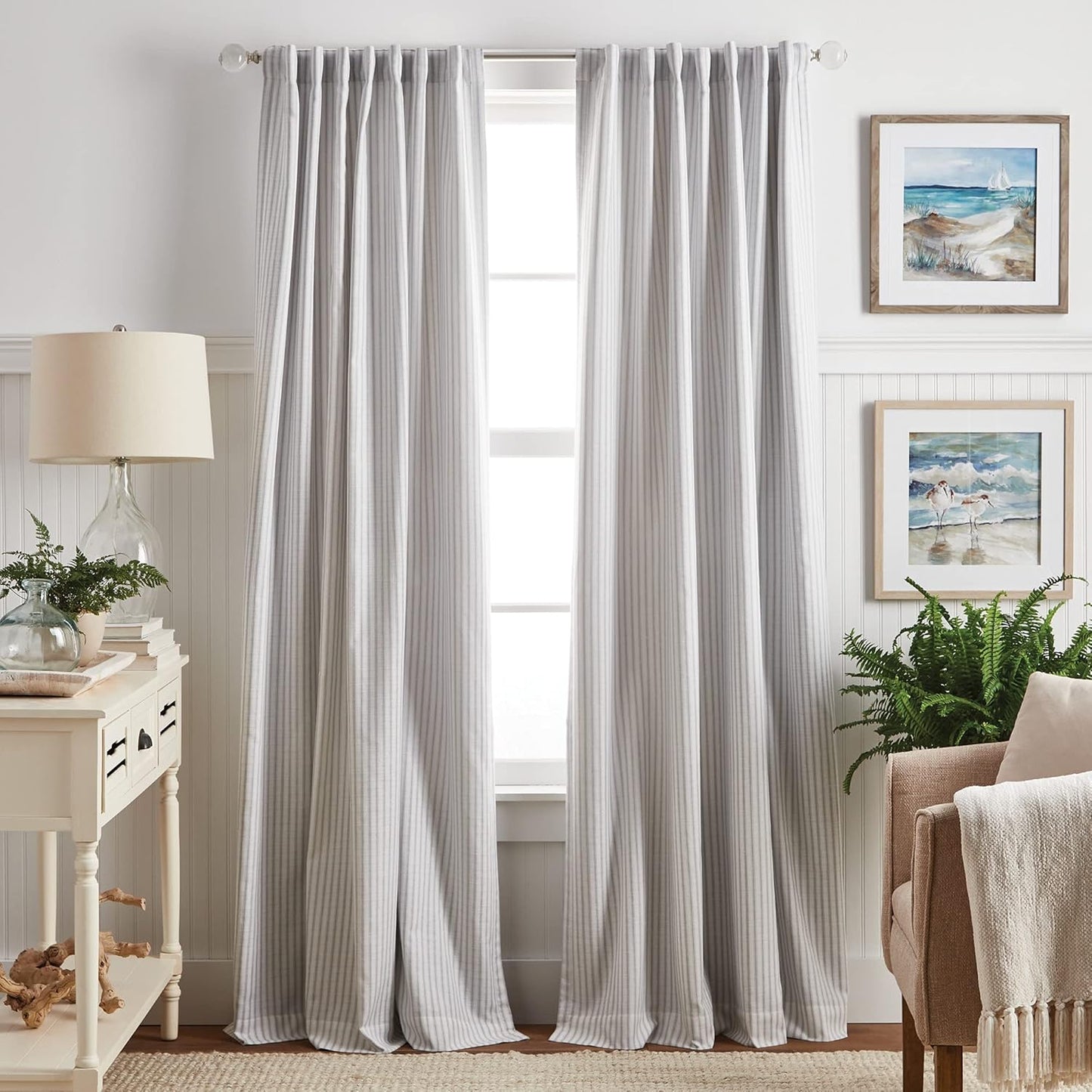 Martha Stewart Stripe Blackout Curtain Set
