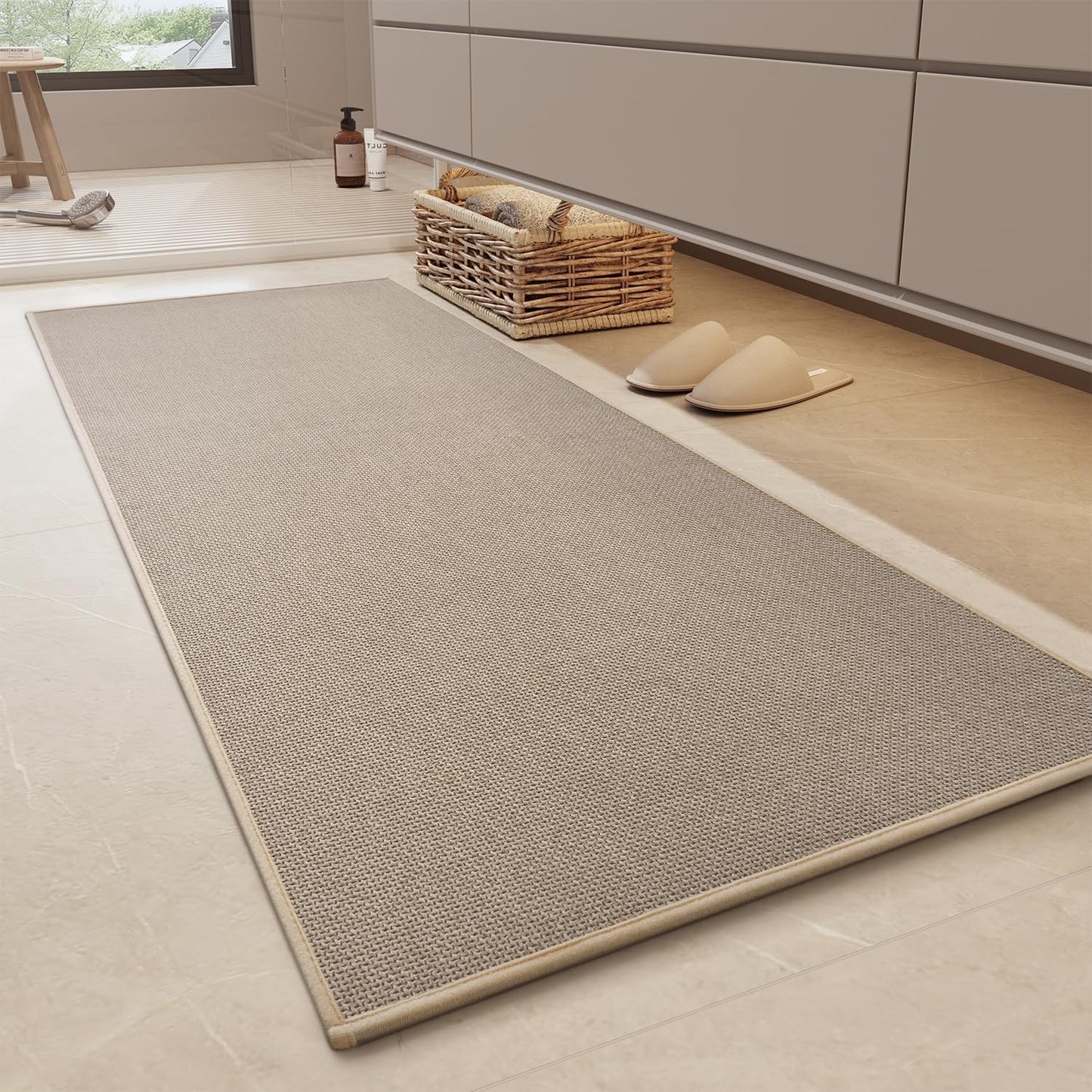 MontVoo Bathroom Runner Rug - Ultra Thin Non Slip Bath Mat