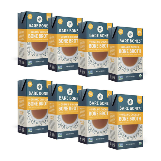 Bare Bones Organic Chicken Bone Broth for Cooking & Sipping
