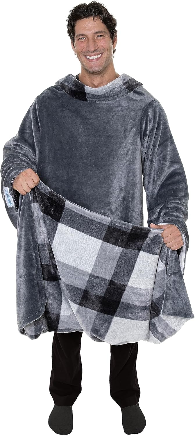Snuggie Reversible Wearable Blanket with Sleeves & Pocket