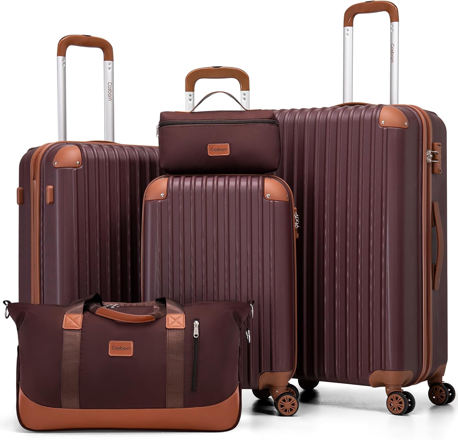 Durable 5 Piece Luggage Set with TSA Lock and Spinner Wheels