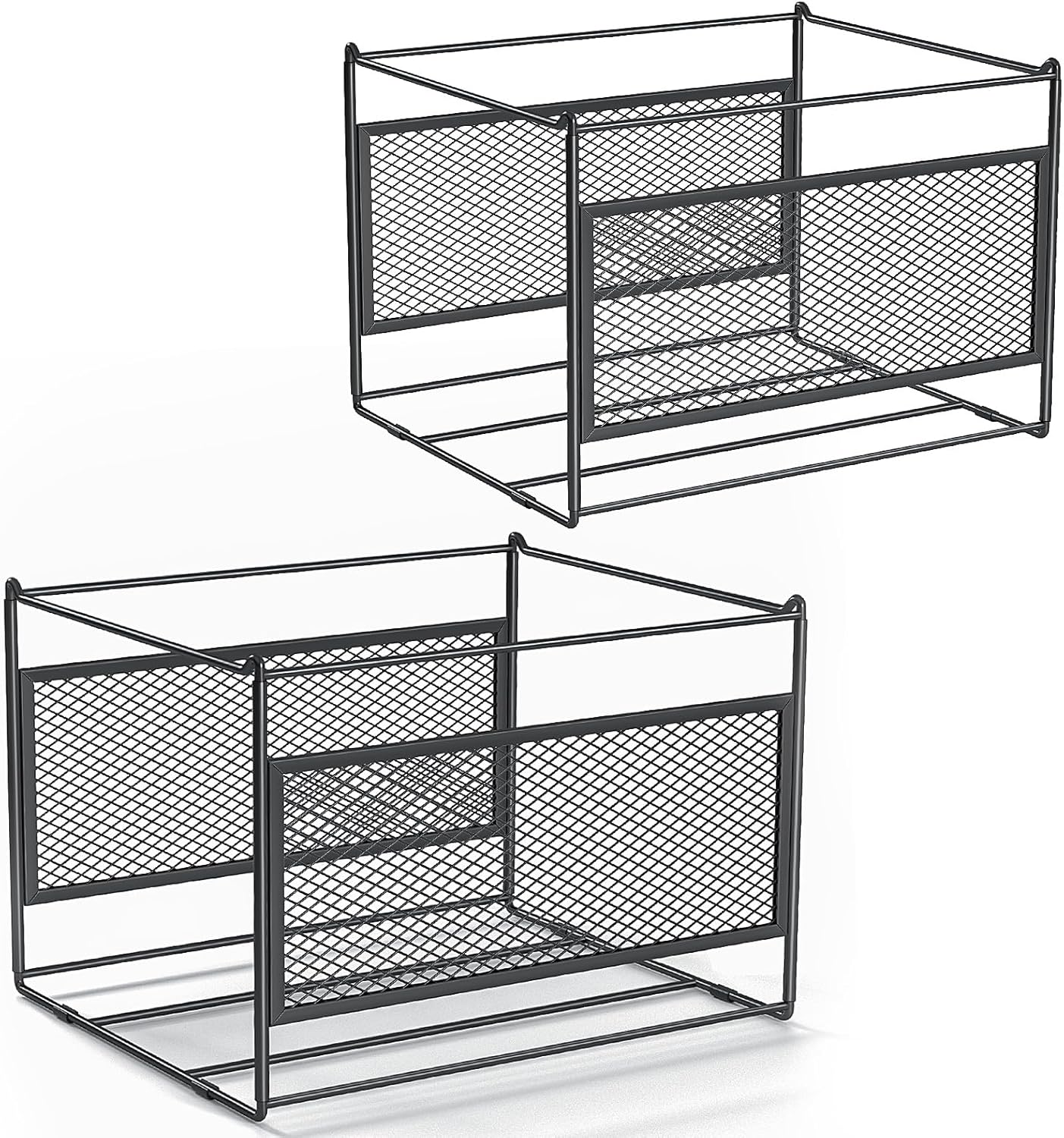 Hanging File Folder Frame for Desk Organizer - 2 Pack Solution