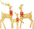 Jingle Joy Gold 3-Piece Lighted Deer Family 5ft Set - Outdoor Decor