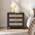 SICOTAS Night Stand with Drawers - Tall 3-Drawer Boho Nightstand