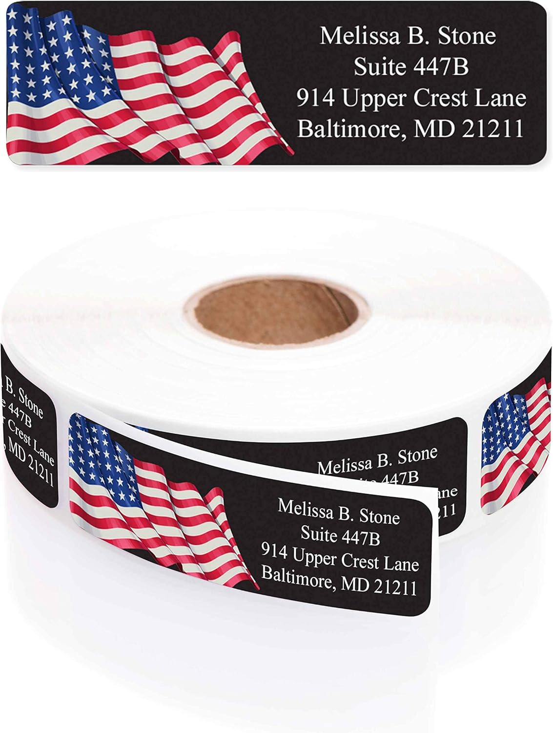 Metallic American Flag Labels w/ Dispenser | ARTISTIC DIRECT