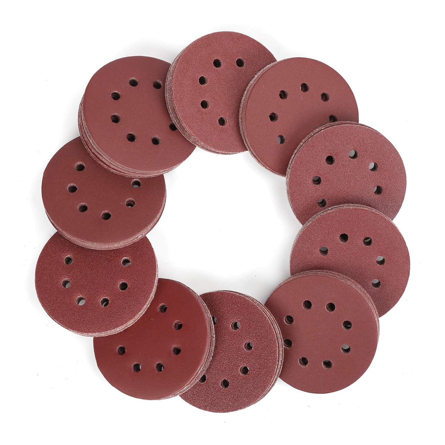 150-pc WORKPRO Sanding Discs Set - 5-Inch 8-Hole Sandpaper, 10 Grades, Ideal For Orbital Sanders!