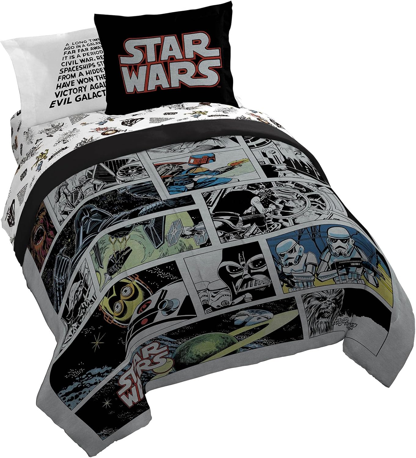 Star Wars Comic Book King Size Comforter Set for Kids Bedding