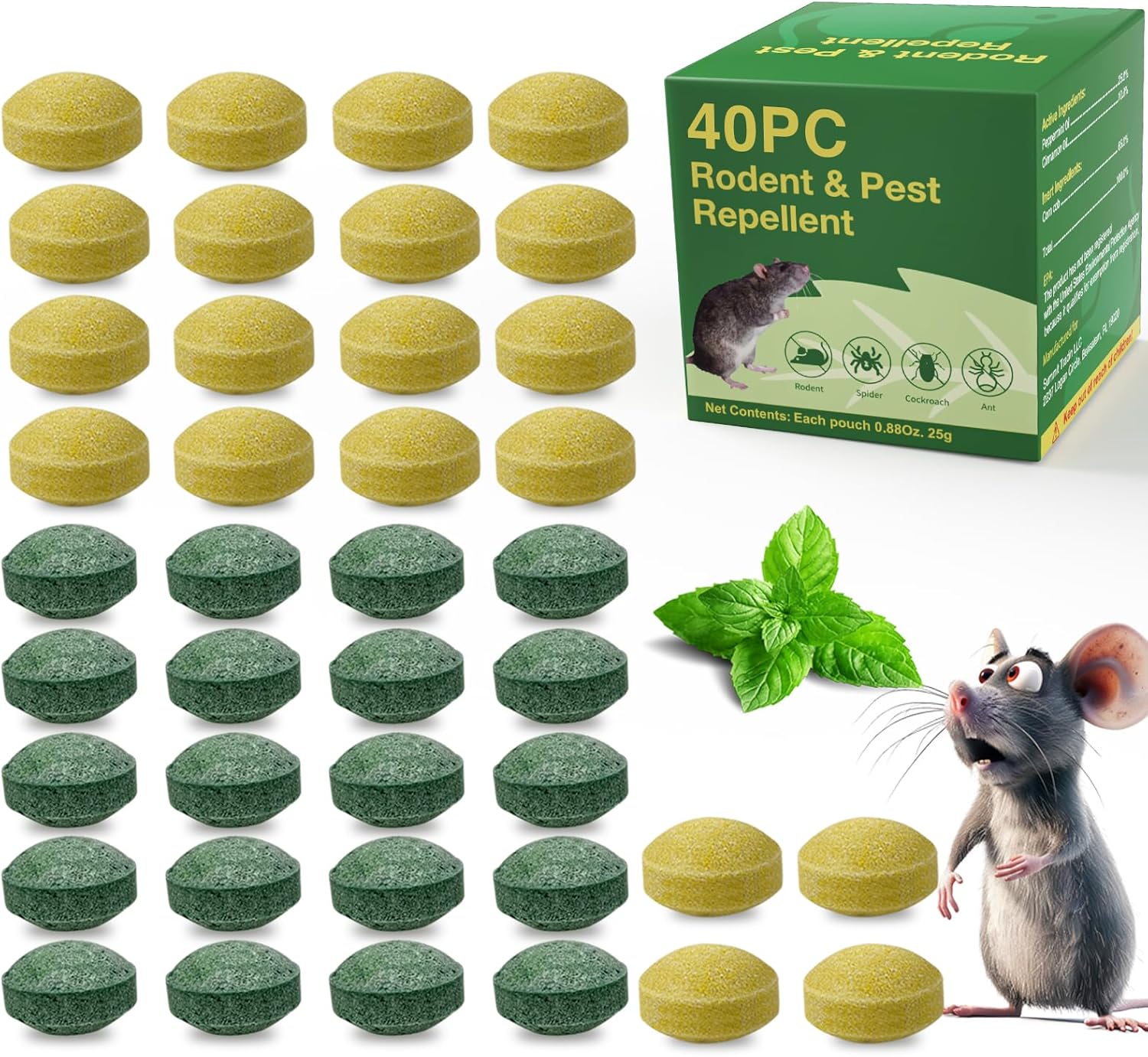 10 Pack Natural Peppermint Mouse Repellent - Keep Rodents Out!
