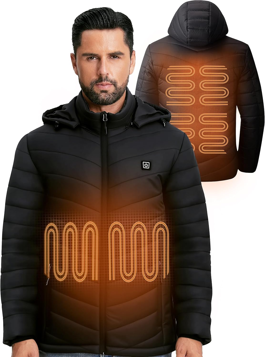 Heated Jackets for Men with 12V Battery Pack for Winter Sports
