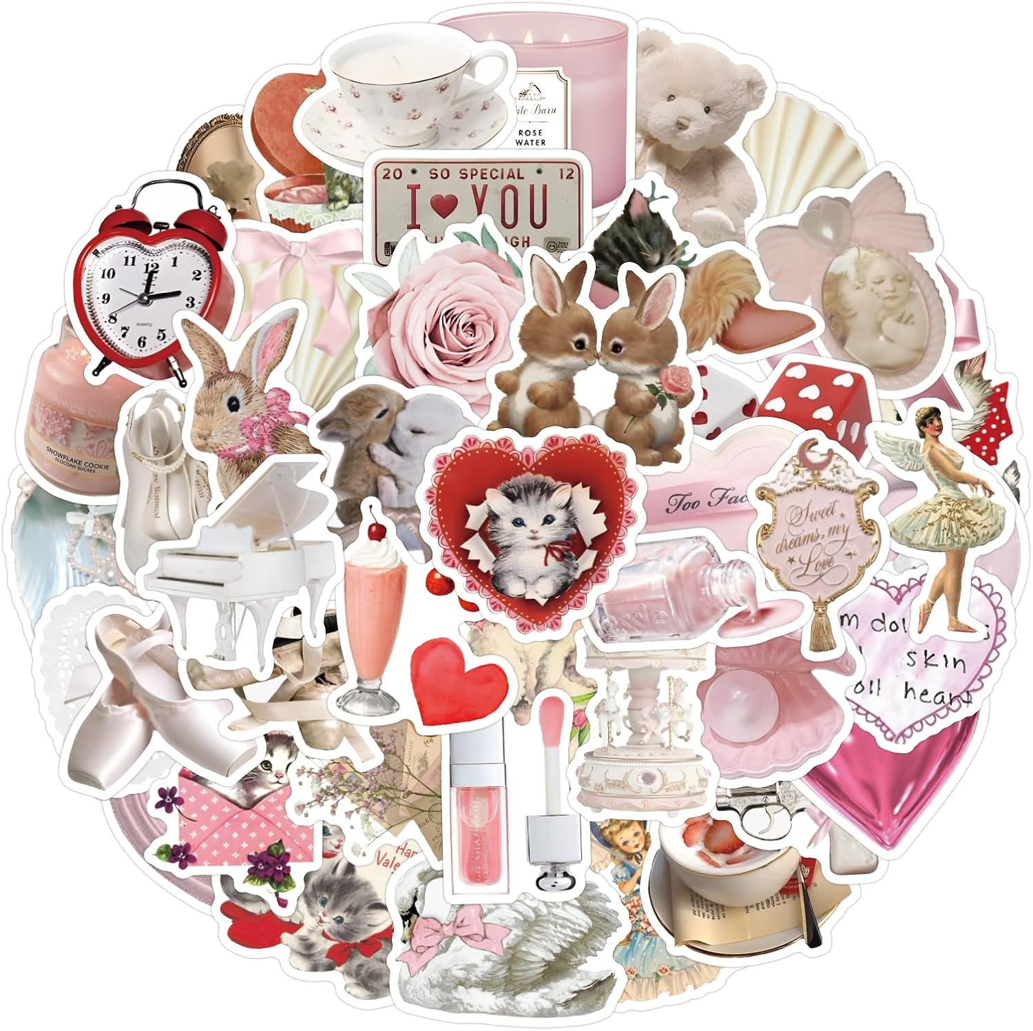Coquette Pink Waterproof Sticker Set - WANVAE