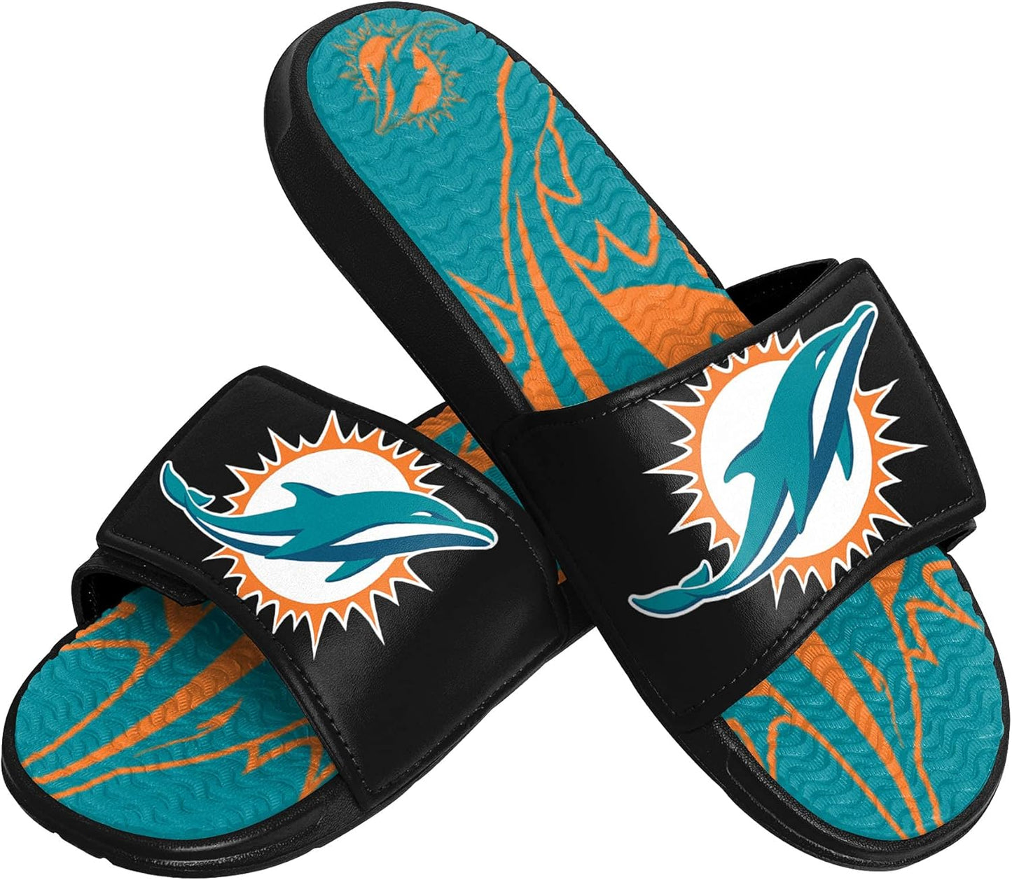 FOCO Mens NFL Team Logo Sport Shower Gel Slide Flip Flop Sandals