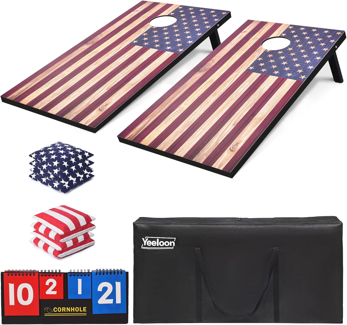 Regulation Cornhole Set with 8 Bean Bags and Carrying Case