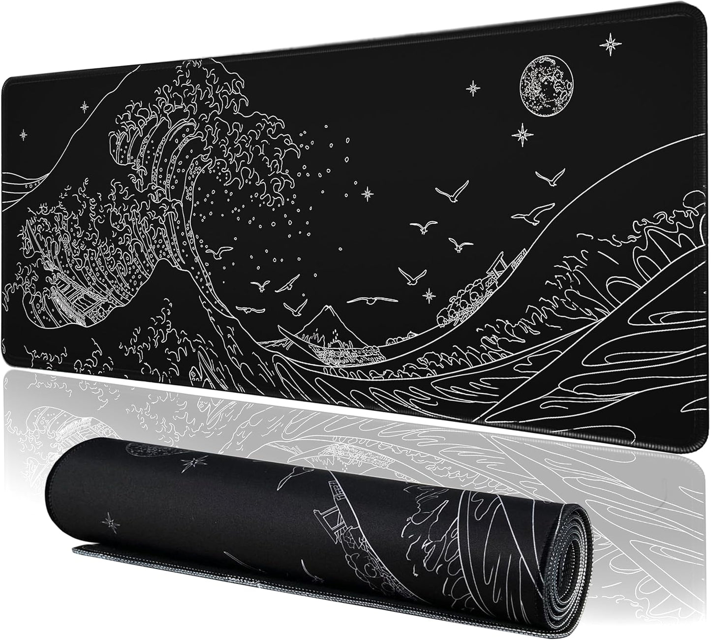 MEWOOCUE XXL Gaming Mouse Pad - Wave-Inspired Design
