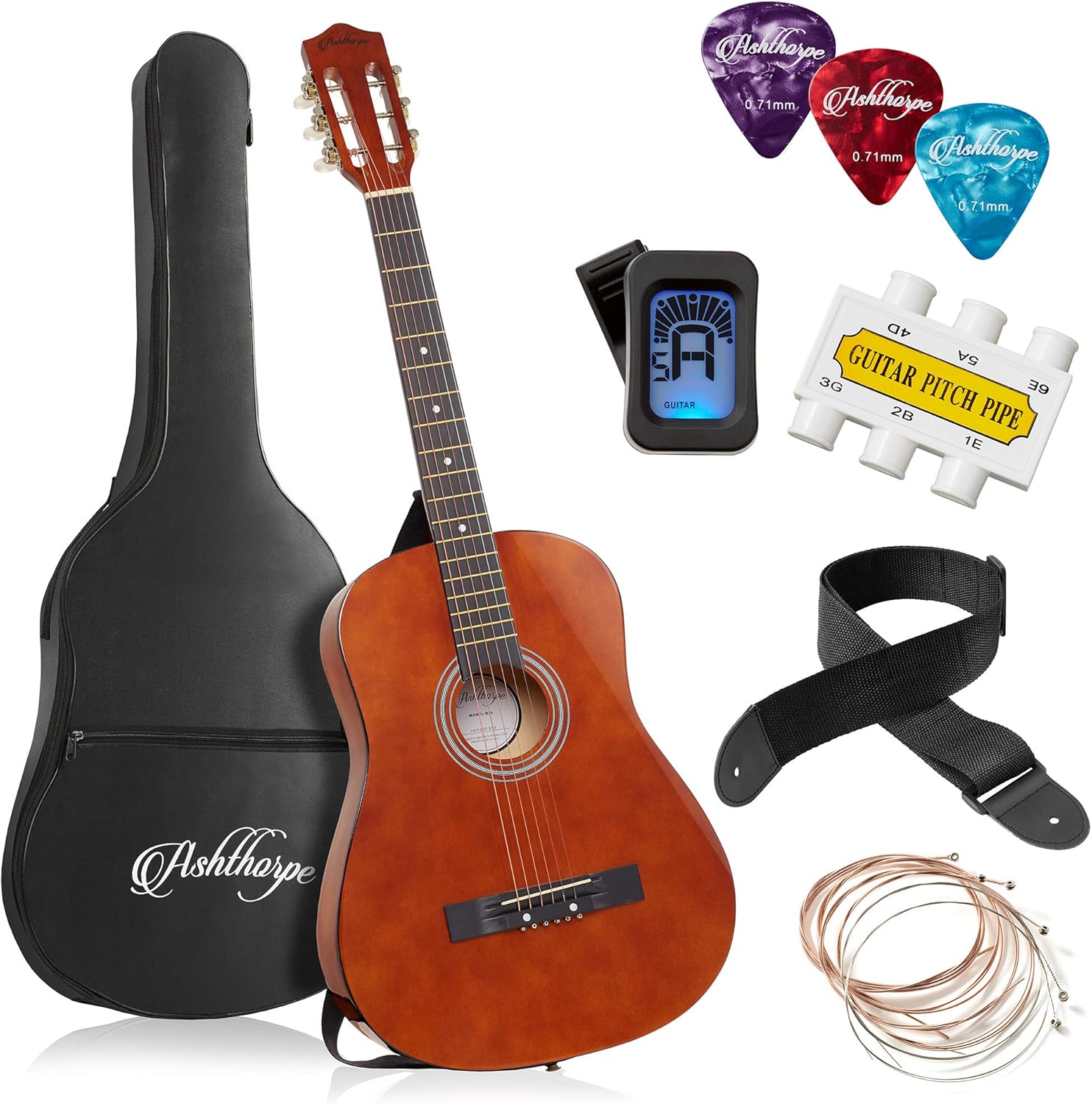 38-inch Beginner Acoustic Guitar Package for Aspiring Musicians