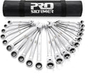 Prostormer Ratcheting Combination Wrench Set - 20-Piece SAE & Metric