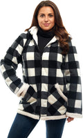 TrailCrest Ladies Smart Plush Sherpa Lined Hooded Sweater Jacket