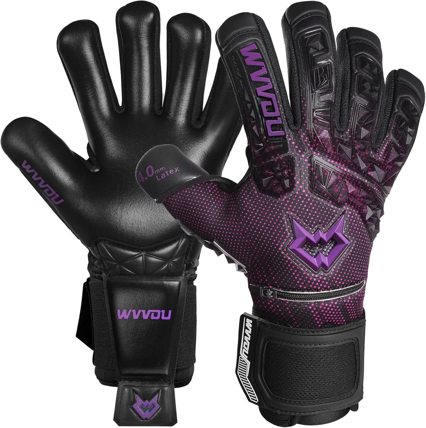 WVVOU Soccer Goalie Gloves with Detachable Finger Saves for All