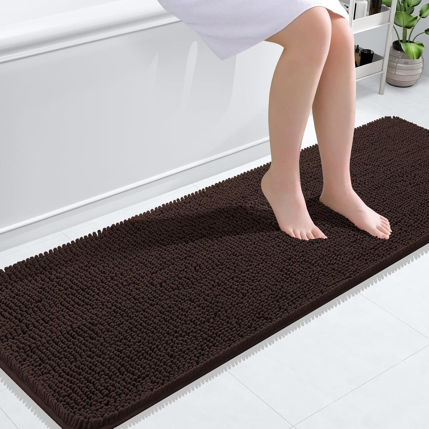 OLANLY Extra Soft Chenille Bath Rugs 59x20 for Cozy Comfort