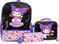 Kuromi 4 Piece Backpack Set for Girls - Kawaii School Bag