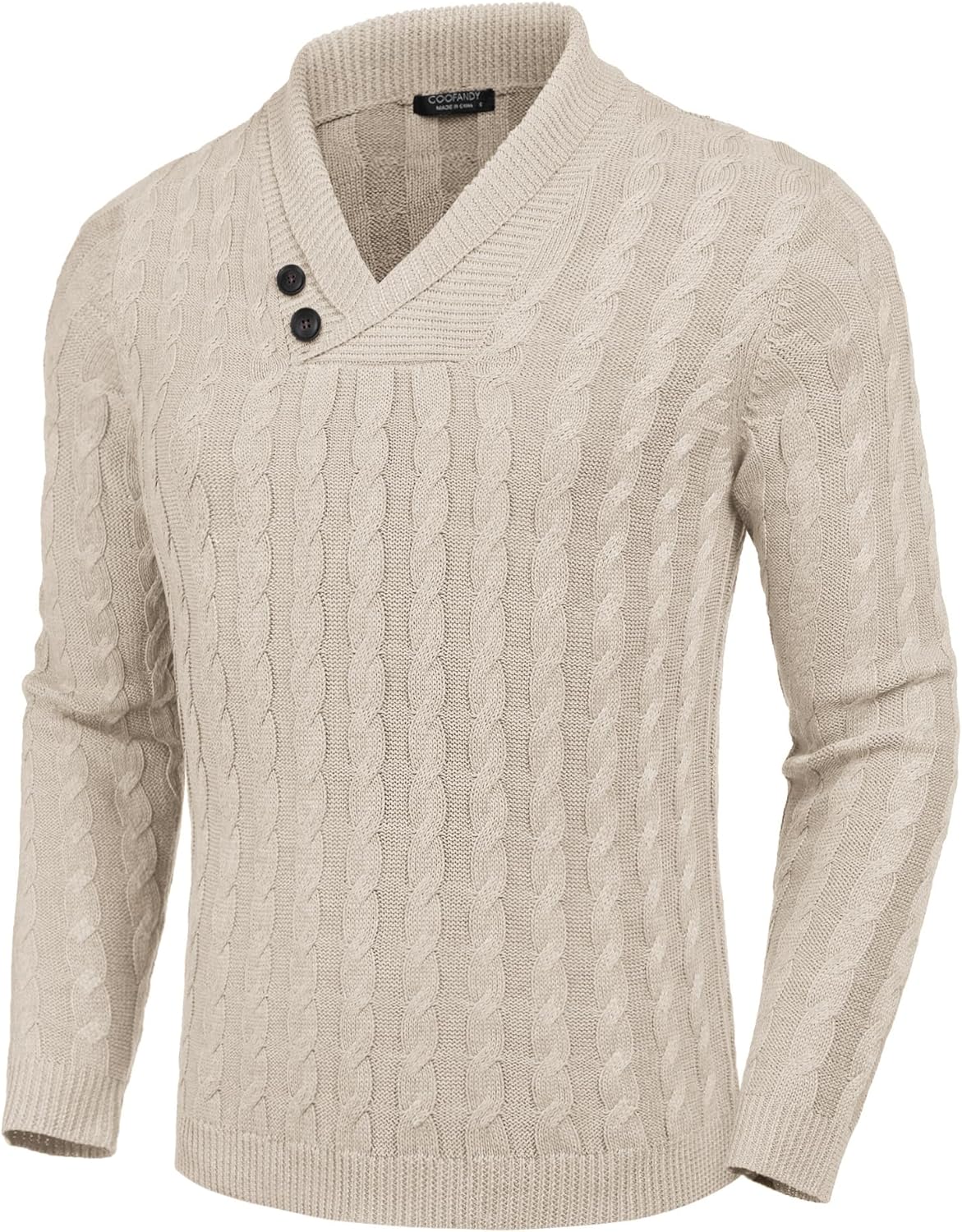 COOFANDY Men's Shawl Collar Pullover Sweater for Casual Style