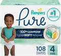 Pampers Pure Protection Baby Diapers Size 4 - Gentle, Leak-Resistant