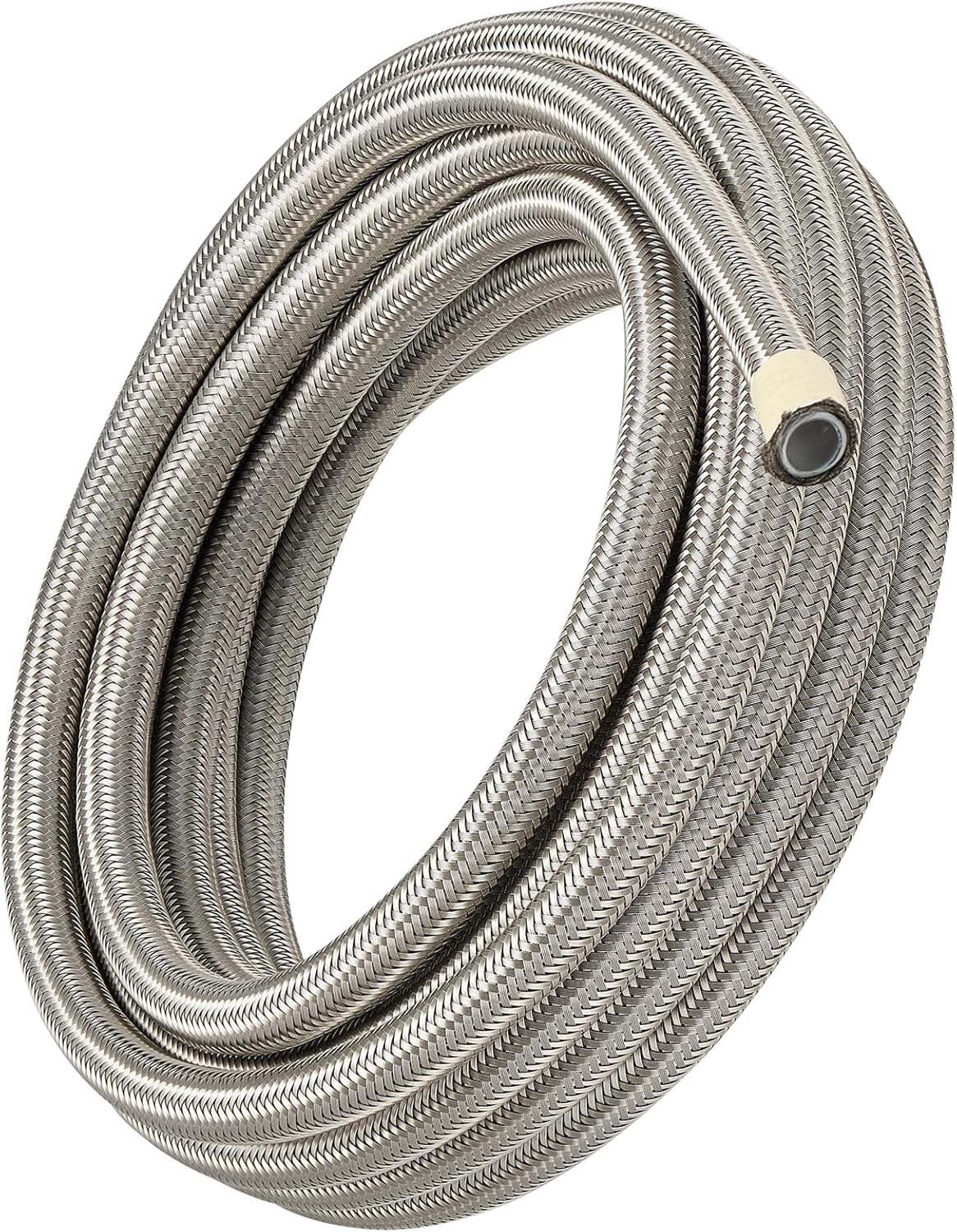 6AN PTFE Fuel Hose Line by EVIL ENERGY - 20FT Silver Braided